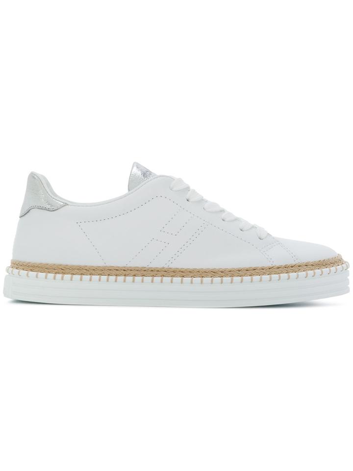 Hogan Perforated Logo Lace-up Sneakers - White
