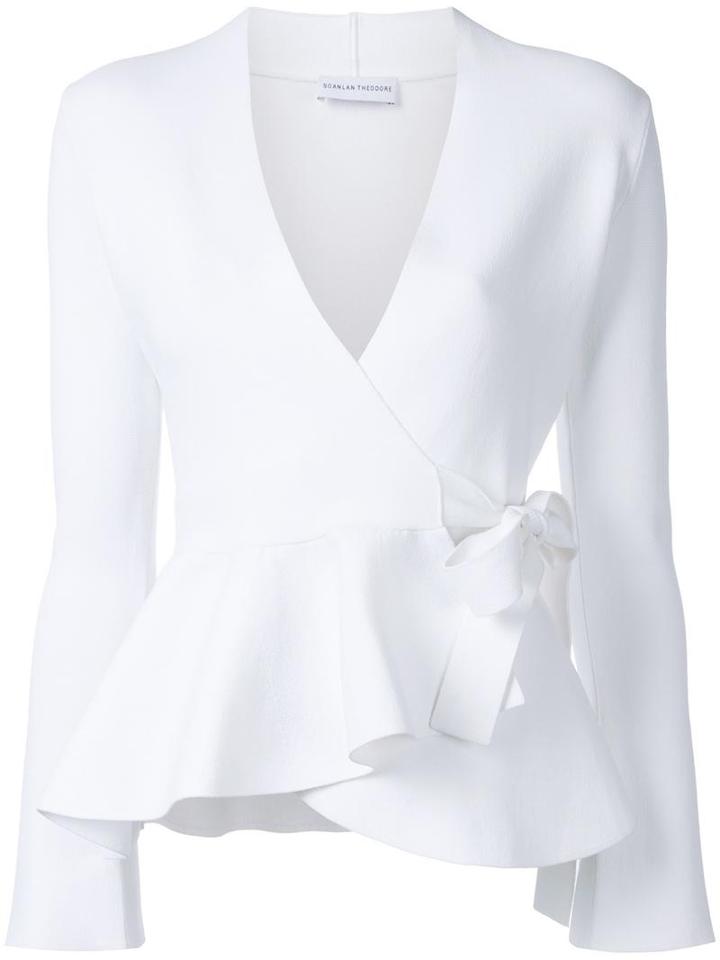 Scanlan Theodore Crepe Wrap Jacket, Women's, Size: Small, White, Viscose