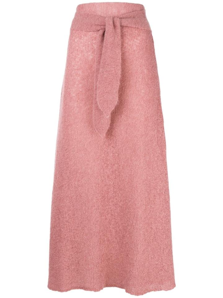 Nanushka Belted Midi Skirt - Pink & Purple