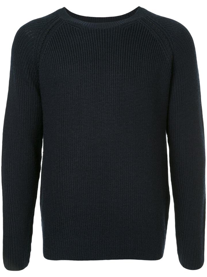 Estnation Crew Neck Ribbed Jumper - Blue