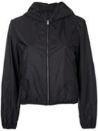 Prada Hooded Zip Up Jacket, Women's, Size: 42, Black, Polyamide