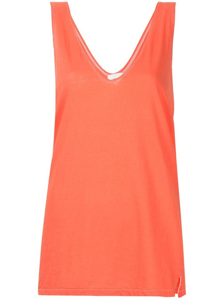 Bassike V-neck Tank Top - Orange