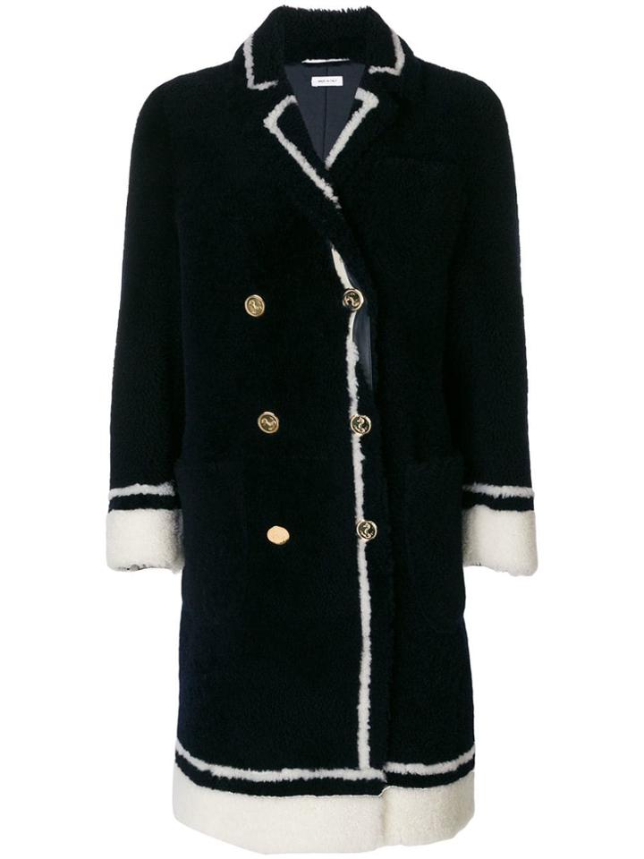 Thom Browne Dyed Shearling Sack Overcoat - Blue