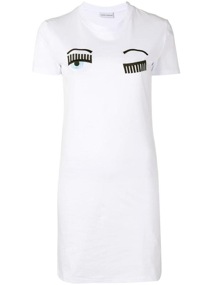 Chiara Ferragni Wink Embroidered Mini Dress - White
