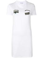Chiara Ferragni Wink Embroidered Mini Dress - White