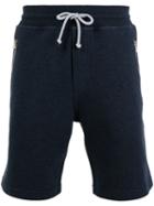 Brunello Cucinelli Drawstring Track Shorts, Men's, Size: Medium, Blue, Cotton/polyamide