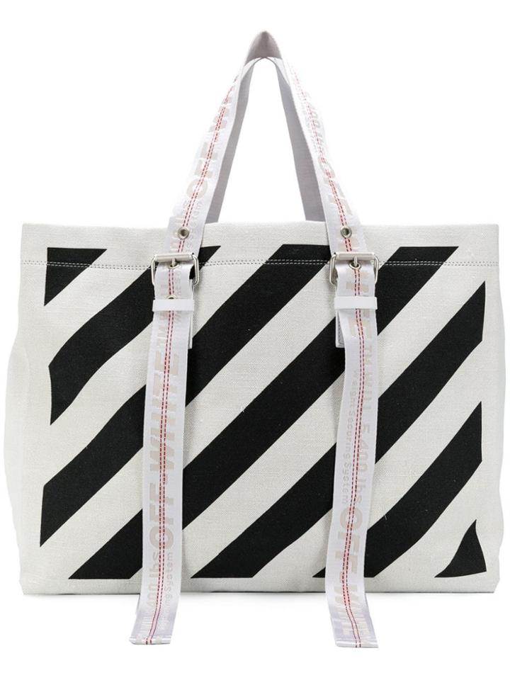 Off-white Diagonal Print Tote