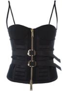 Dsquared2 Buckled Bodice Top, Women's, Size: 40, Black, Viscose/acetate/spandex/elastane