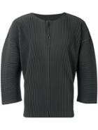 Homme Plissé Issey Miyake Cropped Sleeve Top - Grey