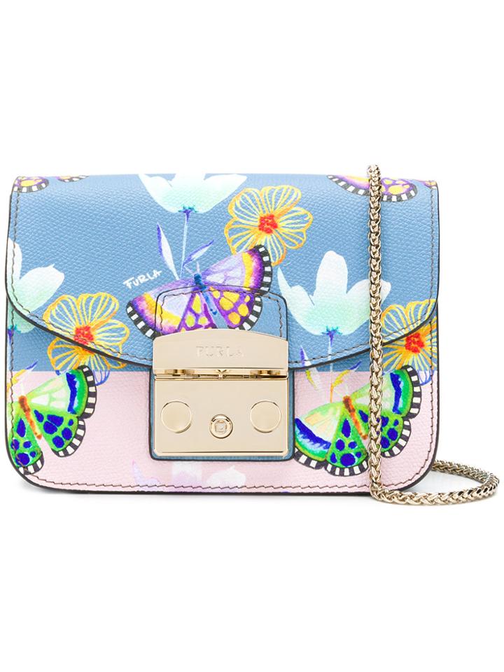 Furla Butterfly Print Mini Metropolis Bag - Blue