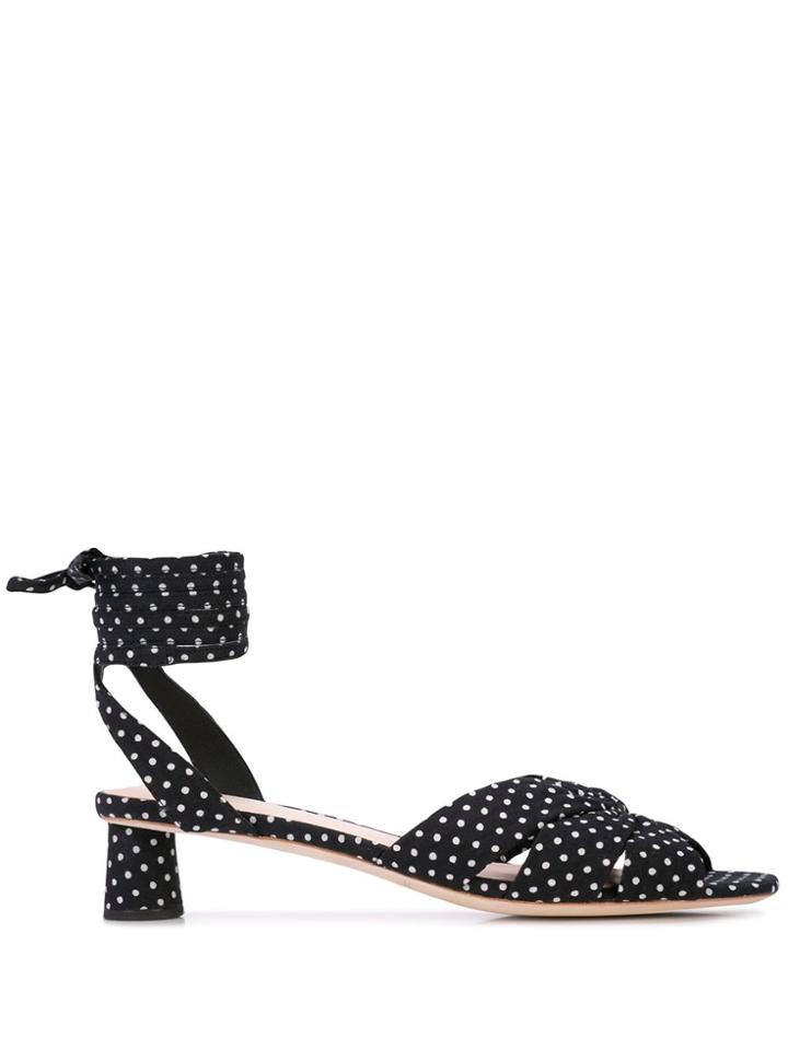 Loeffler Randall Leia Polka Dot Sandals - Black