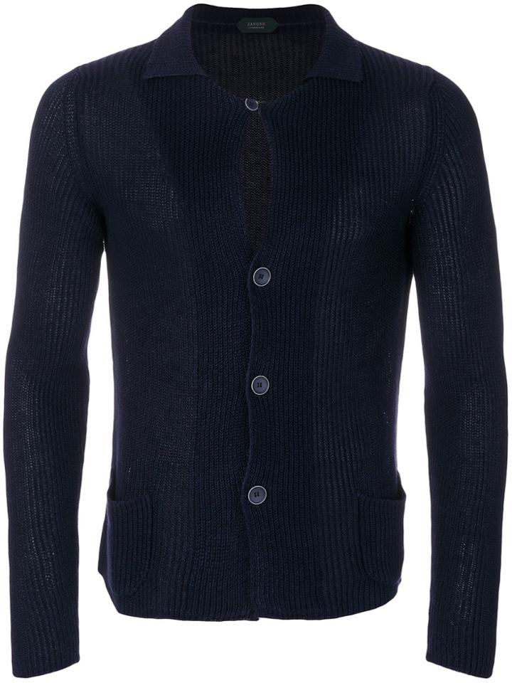 Zanone Buttoned Cardigan - Blue