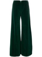 Emanuel Ungaro Vintage Velvet Wide Leg Trousers - Green