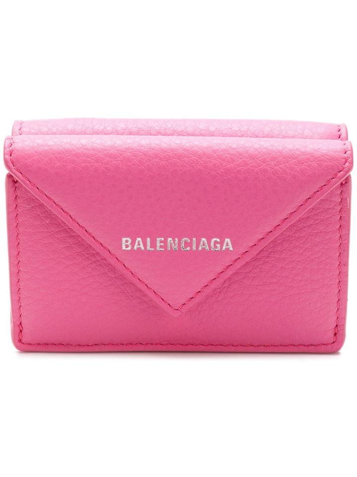 Balenciaga Paper Za Mini Wallet - Pink & Purple