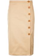 Andrea Marques Button-up Pencil Skirt - Nude & Neutrals