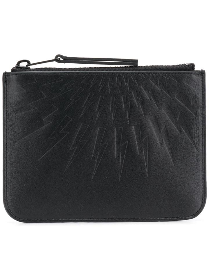 Neil Barrett Embossed Thunderbolt Wallet - Black