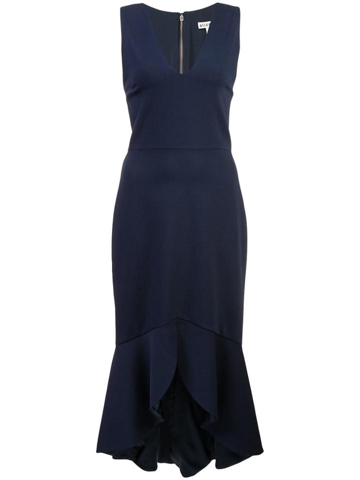 Alice+olivia Asymmetric Fitted Dress - Black