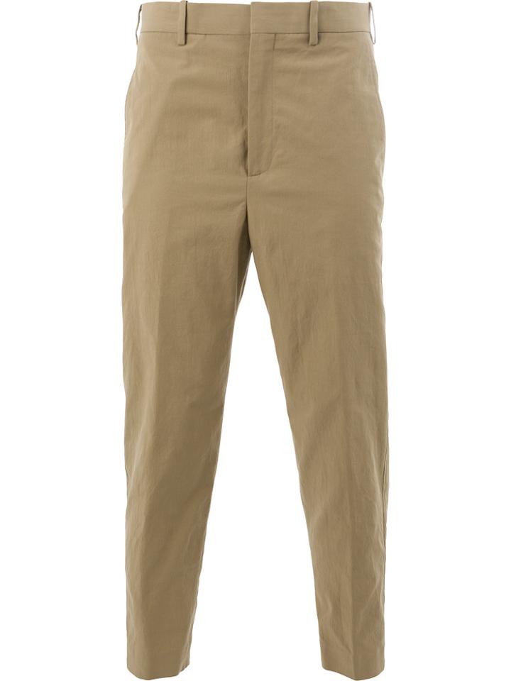 Neil Barrett High Waisted Cropped Pants - Brown