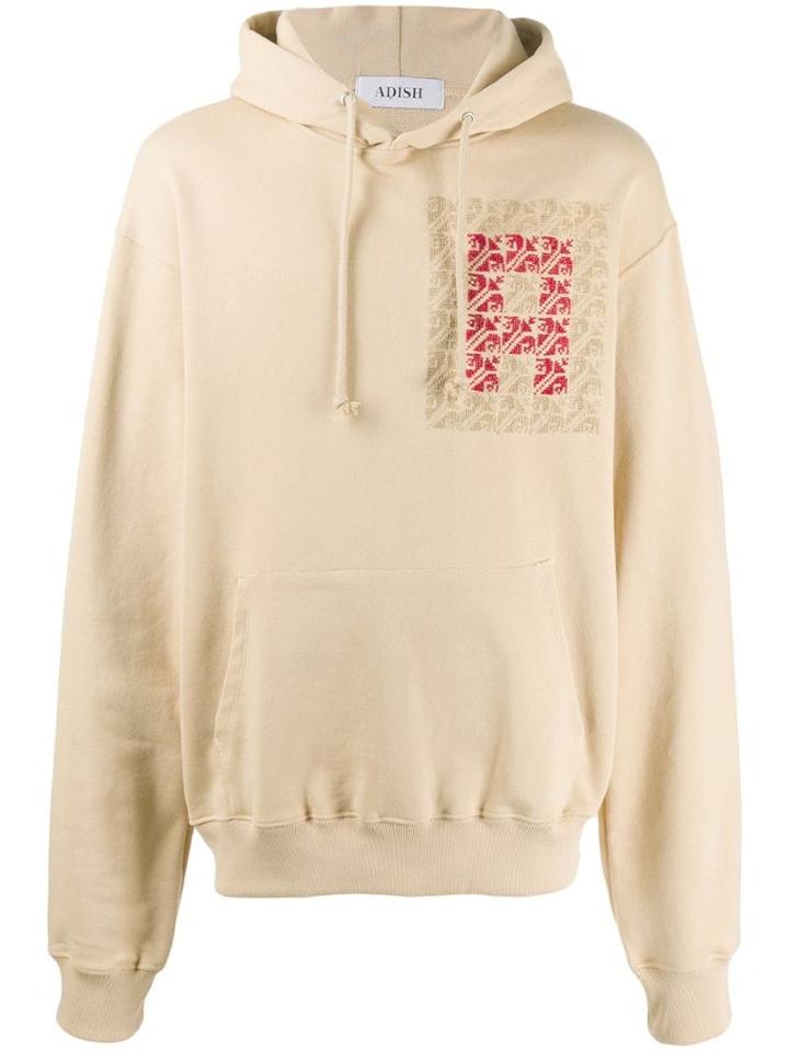 Adish Logo Embroidery Hoodie - Neutrals