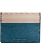 Burberry Two-tone Leather Card Case - Blue