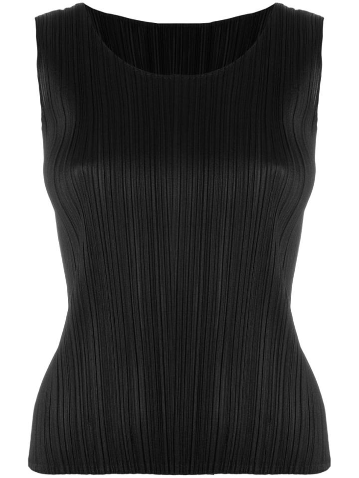 Pleats Please By Issey Miyake Pleated Tank Top - Black