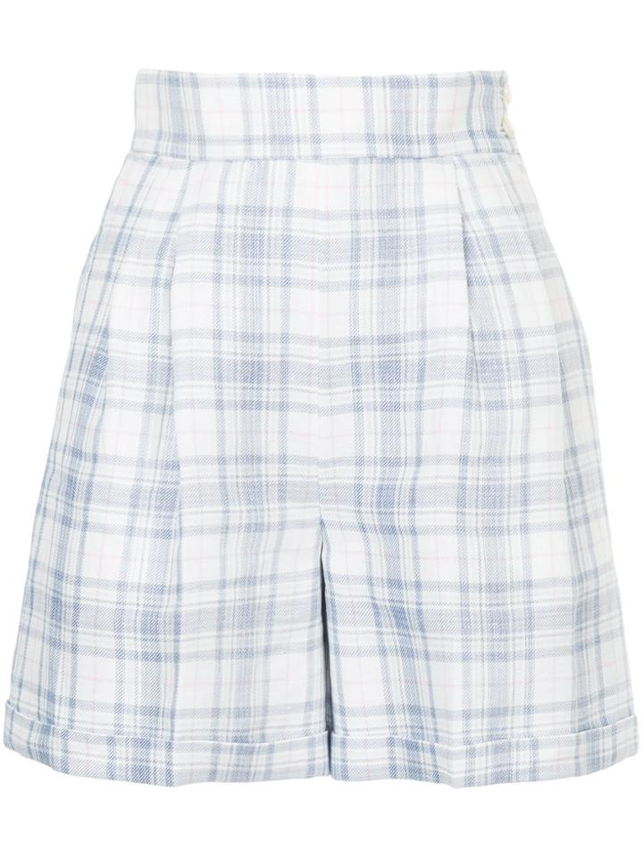 Cityshop Checked Shorts - White