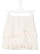 Une Fille Frayed Skirt - White