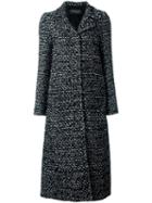 Giambattista Valli Long Tweed Coat, Women's, Size: 40, Black, Polyamide/polyester/viscose