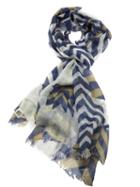 Meesha Chevron Scarf, Women's, White, Merino