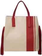 Oscar De La Renta Stripe Detail Tote - Brown