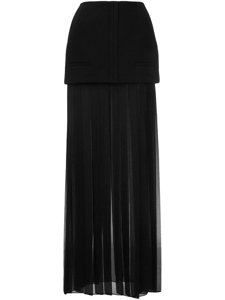 Vera Wang Box Pleat Maxi Skirt