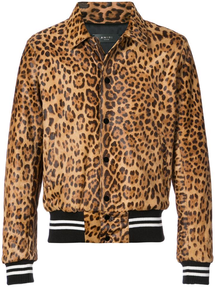 Amiri Leopard Print Jacket - Brown