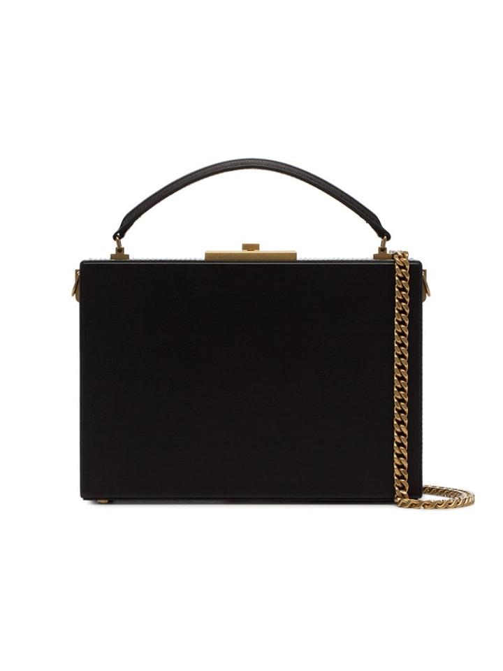 Saint Laurent Black Nan Leather Box Bag