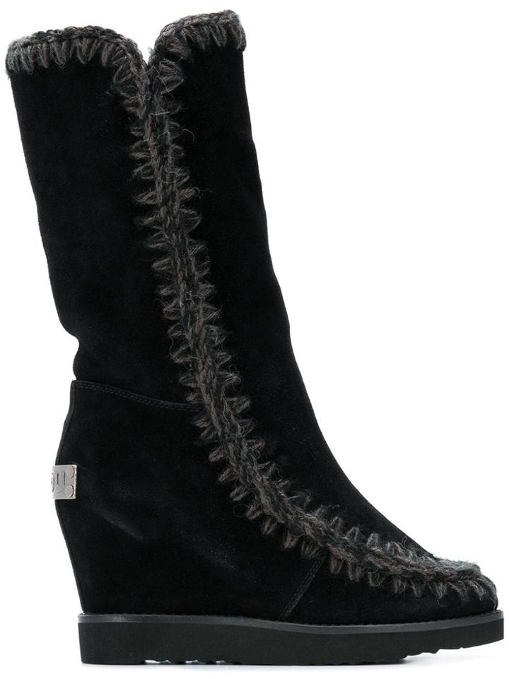 Mou Wedge Eskimo Boots - Black