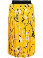 Emilio Pucci Floral Print Pleated Skirt - Yellow & Orange