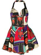 Versus Vintage Jacquard Baby-doll Dress - Multicolour