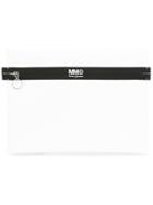 Mm6 Maison Margiela Zipped Clutch, Women's, White, Polyester/polyurethane