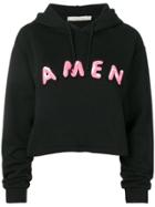 Amen Sequin Embroidered Logo Hoodie - Black