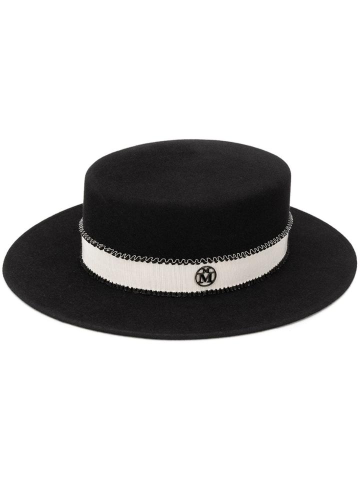 Maison Michel Kiki Canotier Hat - Black