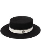 Maison Michel Kiki Canotier Hat - Black