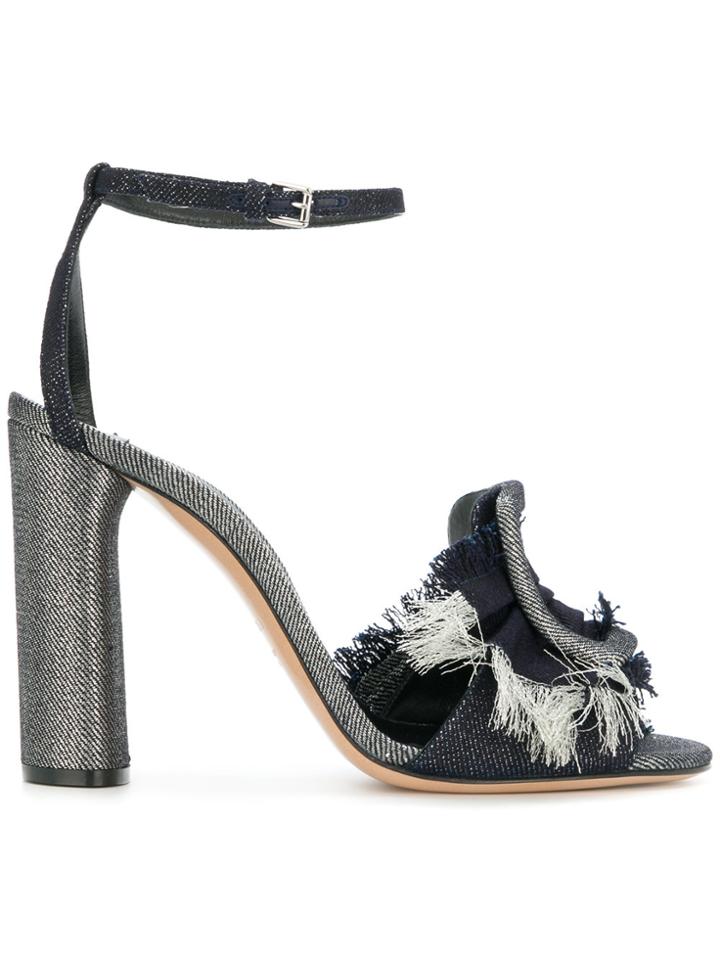 Casadei Denim Buckle Sandals - Blue