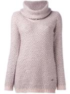Fay Roll Neck Jumper, Women's, Size: Medium, Pink/purple, Alpaca/mohair/silk/lurex