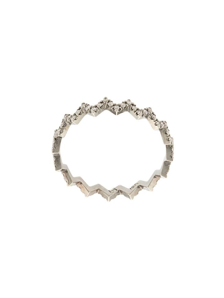 Eva Fehren 18kt Black Gold Ziggy Diamond Ring - Silver