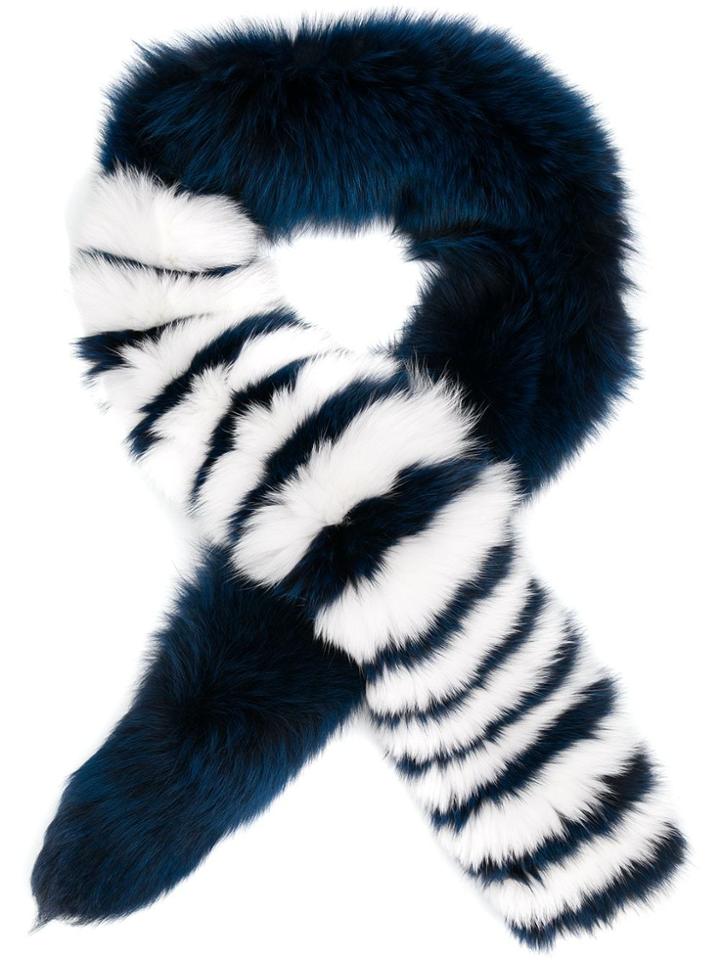 Prada Striped Pattern Stole - Blue