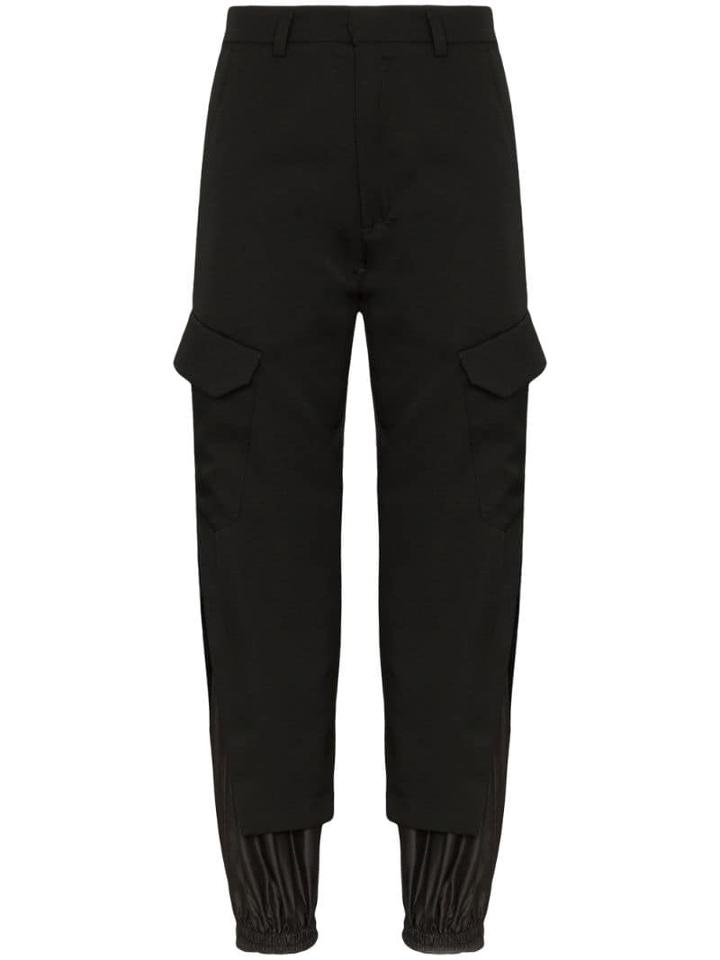 Delada Contrast Cuff Trousers - Black