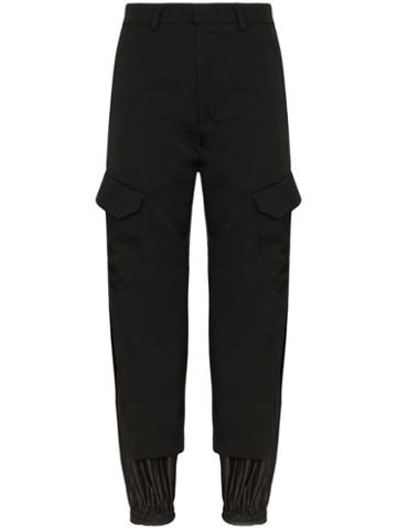 Delada Contrast Cuff Trousers - Black