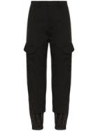Delada Contrast Cuff Trousers - Black