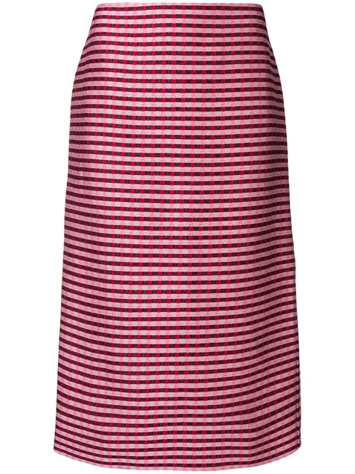 Marni Checked Pencil Skirt - Pink