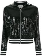 Laneus Paillette Bomber Jacket - Black