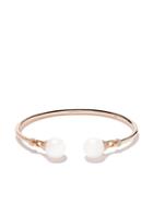 Yoko London 18kt Rose Gold Rose Freshwater Pearl And Diamond Bangle -